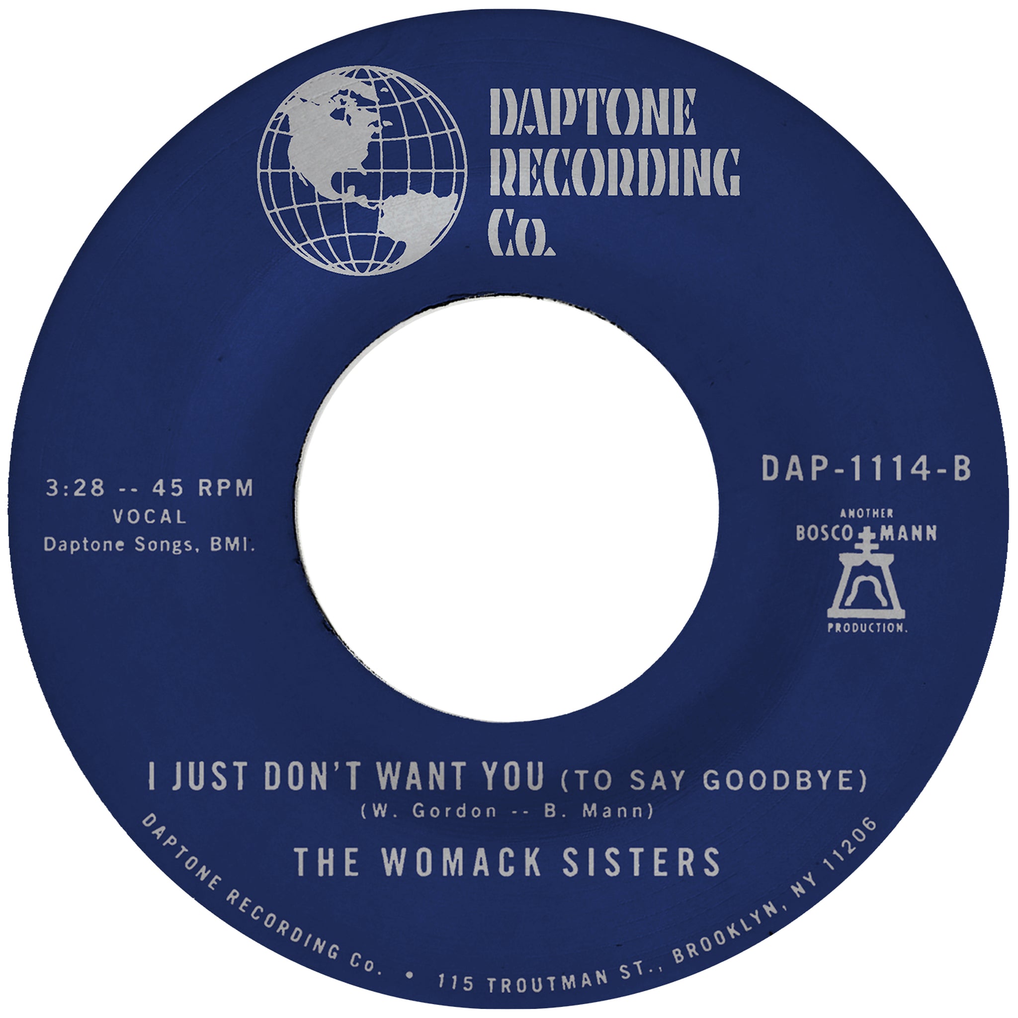 The Womack Sisters "I Just Don't Want You" 45